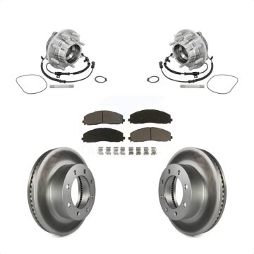 Front Hub Bearing Coated Brake Rotor Pads Kit For Ford F-450 Super Duty With 8 Lug Wheels KBB-132984