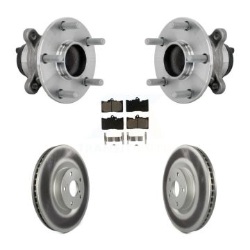 Front Hub Bearing Assembly Coated Disc Brake Rotor & Pad Kit For Lexus IS300 IS350 IS200t KBB-133002