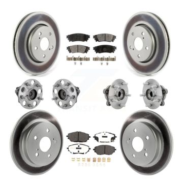 Front Rear Hub Bearings Coated Disc Brake Rotors And Pads Kit (10Pc) For Toyota C-HR KBB-133041