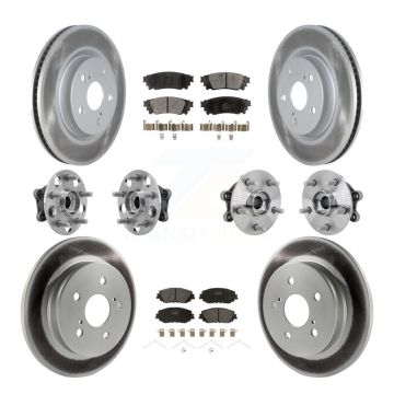 Front Rear Hub Bearings Coated Disc Brake Rotors And Pads Kit (10Pc) For Toyota RAV4 KBB-133045