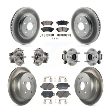 Front Rear Hub Bearing Coat Brake Rotor Pad Kit (10Pc) For 2014 Lexus IS250 Base with RWD KBB-133055