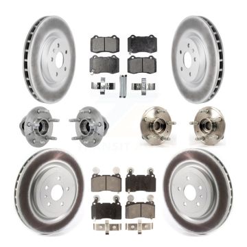 Front Rear Hub Bearings Coated Disc Brake Rotors And Pads Kit (10Pc) For Chevrolet Camaro KBB-133058