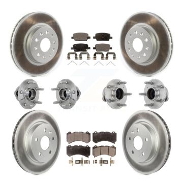 Front Rear Hub Bearing Coated Disc Brake Rotor Pads Kit (10Pc) For Chevrolet Camaro LT LS KBB-133075