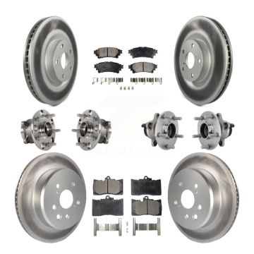 Front Rear Hub Bearing Coat Brake Rotor Pad Kit (10Pc) For Lexus GS350 RC300 GS450h GS300 KBB-133080