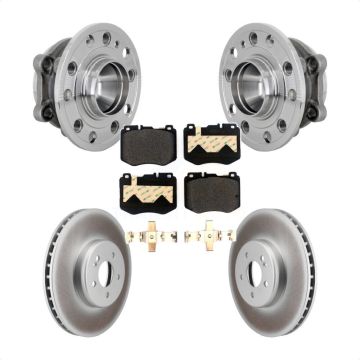 Front Hub Bearing Assembly Coated Disc Brake Rotor & Pad Kit For Mercedes-Benz C300 C350e KBB-133087