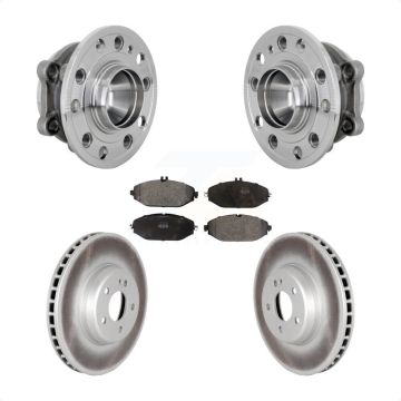 Front Hub Bearing Coated Brake Rotor Pad Kit For Mercedes-Benz C300 Without Sport Package KBB-133088