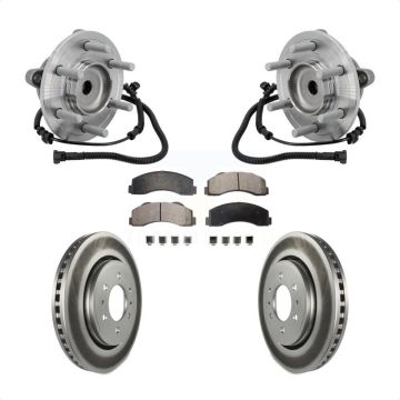 Front Hub Bearing Assembly Coated Disc Brake Rotor & Pad Kit For 2015-2017 Ford F-150 RWD KBB-133104