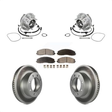Front Hub Bearing Coated Brake Rotor Pads Kit For Ford F-450 Super Duty With 8 Lug Wheels KBB-133107