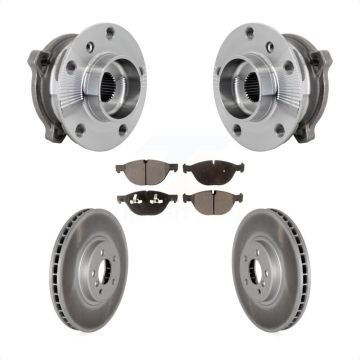 Front Hub Bearing Coated Brake Rotor & Pads Kit For BMW X5 X6 M12 x 1.25 Thread xDrive50i KBB-133114