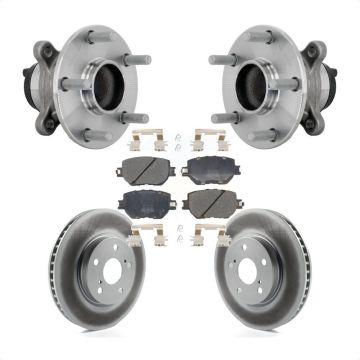 Front Hub Bearing Coated Brake Rotor Pad Kit For 2014 Lexus IS250 Without F Sport Package KBB-133115