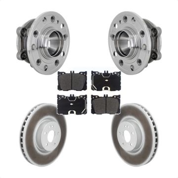 Front Hub Bearing Assembly Coated Brake Rotor Pads Kit For Mercedes-Benz E450 E400 CLS450 KBB-133117