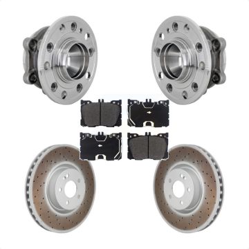 Front Hub Bearing Assembly Coated Brake Rotor Pads Kit For Mercedes-Benz E450 E400 CLS450 KBB-133118