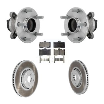 Front Hub Bearing Assembly Coated Disc Brake Rotor & Pad Kit For Lexus IS350 IS300 IS200t KBB-133122