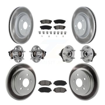 Front Rear Hub Bearings Coated Disc Brake Rotors And Pads Kit (10Pc) For Toyota RAV4 KBB-133172