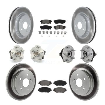 Front Rear Hub Bearings Coated Disc Brake Rotors And Pads Kit (10Pc) For Toyota RAV4 KBB-133173