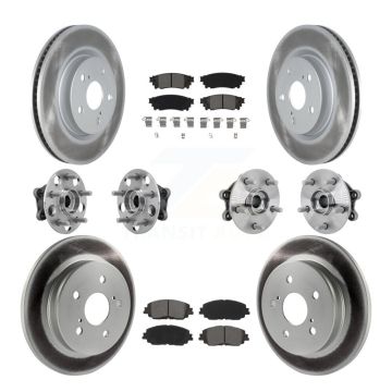 Front Rear Hub Bearings Coated Disc Brake Rotors And Pads Kit (10Pc) For Toyota RAV4 KBB-133174