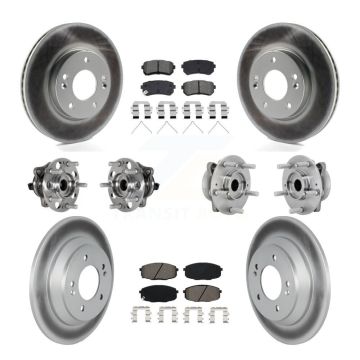 Front Rear Hub Bearing Coat Brake Rotor Pads Kit (10Pc) For 22 Hyundai Kona FWD with 1.6L KBB-133177