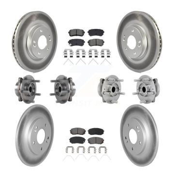 Front Rear Hub Bearing Coated Disc Brake Rotor Pad Kit (10Pc) For Hyundai Kona Kia Seltos KBB-133179