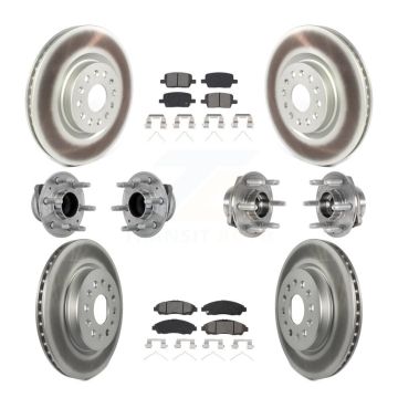 Front Rear Hub Bearing Coat Brake Rotor Pad Kit (10Pc) For Cadillac XT5 Buick Enclave XT6 KBB-133185