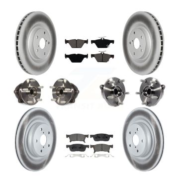 Front Rear Hub Bearing Coated Disc Brake Rotor Pad Kit (10Pc) For 2019-2021 Subaru Ascent KBB-133188
