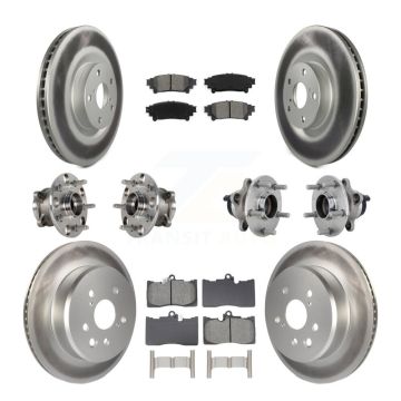 Front Rear Hub Bearing Coat Brake Rotor Pad Kit (10Pc) For Lexus GS350 RC300 GS450h GS300 KBB-133201