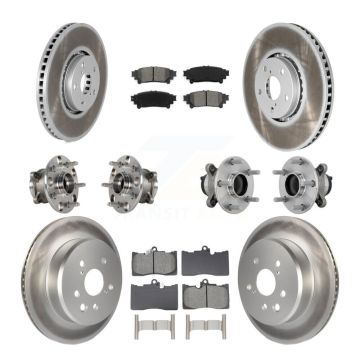 Front Rear Hub Bearing Coated Brake Rotor And Pad Kit (10Pc) For Lexus IS350 IS300 IS200t KBB-133202