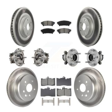 Front Rear Hub Bearing Coated Brake Rotor And Pad Kit (10Pc) For Lexus IS300 IS350 IS200t KBB-133203
