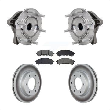 Front Hub Bearing Assembly Coated Disc Brake Rotor Pads Kit For 2019-2023 Ford Ranger 4WD KBB-133204