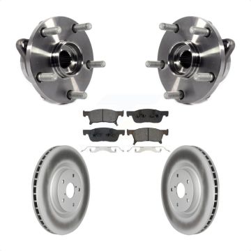 Front Hub Bearing Assembly Coated Disc Brake Rotor & Pads Kit For 2019-2023 Subaru Ascent KBB-133206