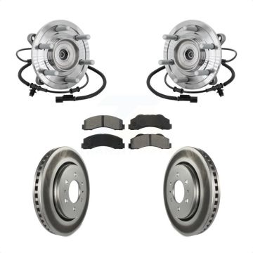 Front Hub Bearing Assembly Coated Brake Rotor Pad Kit For 2017 Ford F-150 Raptor with 4WD KBB-133215