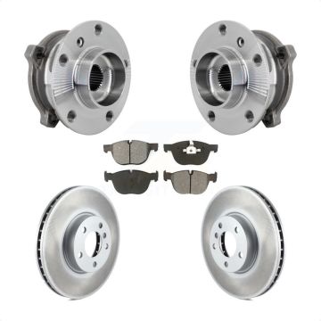 Front Hub Bearing Assembly Coated Brake Rotor And Pad Kit For BMW X5 X6 M12 x 1.25 Thread KBB-133217