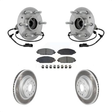 Front Hub Bearing Coated Disc Brake Rotor Pad Kit For Ram 1500 Without 22" Factory Wheels KBB-133228
