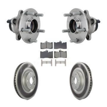 Front Hub Bearing Coated Brake Rotor & Pads Kit For Lexus GS350 RC300 GS450h GS300 RC200t KBB-133231