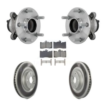 Front Hub Bearing Assembly Coated Disc Brake Rotor & Pad Kit For Lexus IS300 IS350 IS200t KBB-133232