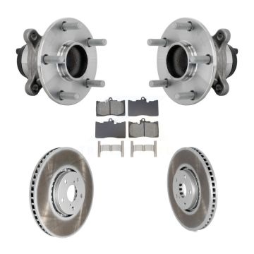Front Hub Bearing Assembly Coated Disc Brake Rotor & Pad Kit For Lexus IS350 IS300 IS200t KBB-133233