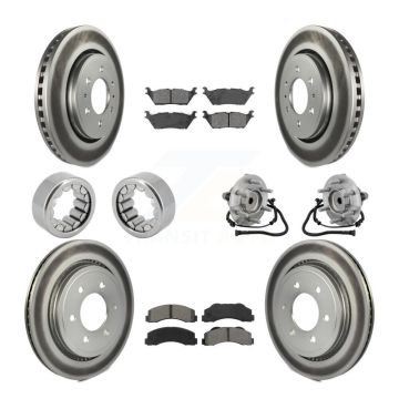 Front Rear Hub Bearing Coat Brake Rotor Pads Shoe Kit (10Pc) For 2015-2017 Ford F-150 RWD KBB-133242