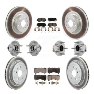 Front Rear Hub Bearings Coated Disc Brake Rotors And Pads Kit (10Pc) For Cadillac CTS KBB-133255