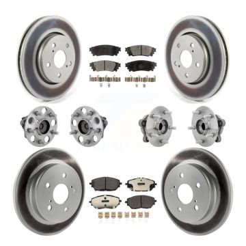 Front Rear Hub Bearing Coated Disc Brake Rotor And Ceramic Pad Kit (10Pc) For Toyota C-HR KBB-133266