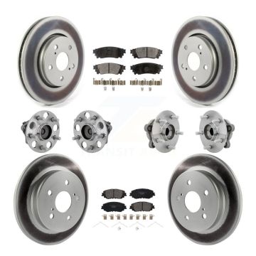 Front Rear Hub Bearing Coated Disc Brake Rotor And Ceramic Pad Kit (10Pc) For Toyota C-HR KBB-133267