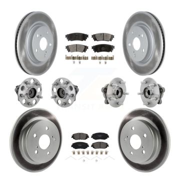Front Rear Hub Bearing Coated Disc Brake Rotor And Ceramic Pad Kit (10Pc) For Toyota C-HR KBB-133268