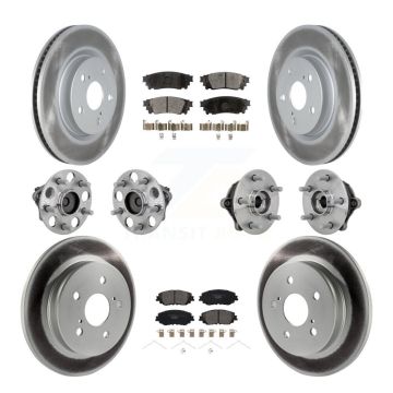 Front Rear Hub Bearing Coated Disc Brake Rotor And Ceramic Pad Kit (10Pc) For Toyota RAV4 KBB-133270