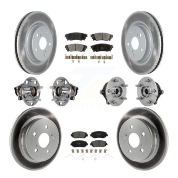 Front Rear Hub Bearing Coated Disc Brake Rotor And Ceramic Pad Kit (10Pc) For Toyota RAV4 KBB-133272