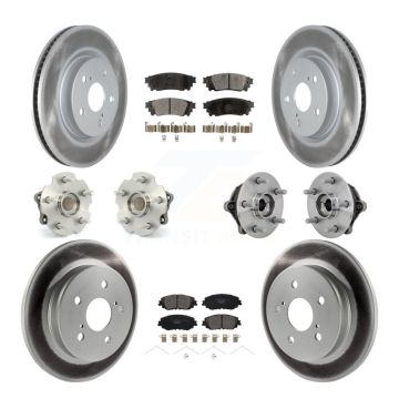 Front Rear Hub Bearing Coated Disc Brake Rotor And Ceramic Pad Kit (10Pc) For Toyota RAV4 KBB-133273