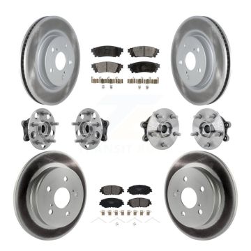 Front Rear Hub Bearing Coated Disc Brake Rotor And Ceramic Pad Kit (10Pc) For Toyota RAV4 KBB-133274