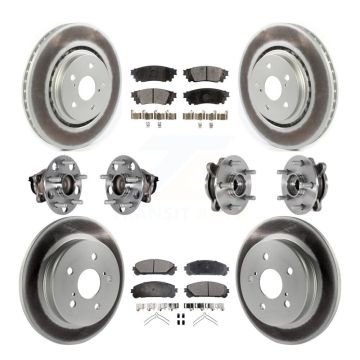 Front Rear Hub Bearings Coated Disc Brake Rotors And Pads Kit (10Pc) For Toyota Avalon KBB-133276