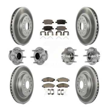 Front Rear Hub Bearing Coat Brake Rotor Pads Kit (10Pc) For Chevrolet Traverse GMC Acadia KBB-133281