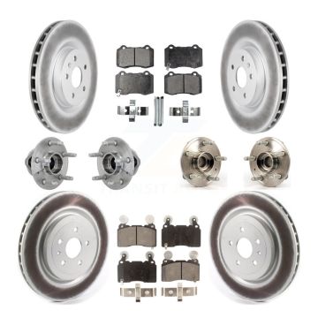 Front Rear Hub Bearings Coated Disc Brake Rotors And Pads Kit (10Pc) For Chevrolet Camaro KBB-133282