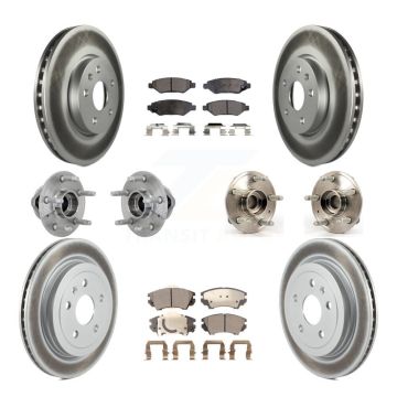Front Rear Hub Bearings Coated Disc Brake Rotors And Pads Kit (10Pc) For Chevrolet Camaro KBB-133283