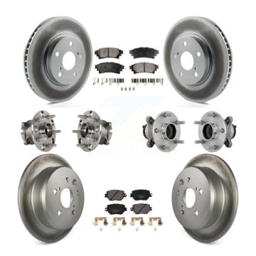 Front Rear Hub Bearing Coat Brake Rotor Pad Kit (10Pc) For 2014 Lexus IS250 Base with RWD KBB-133294