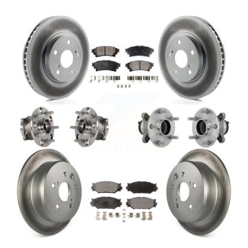 Front Rear Hub Bearing Coated Brake Rotor & Pads Kit (10Pc) For Lexus IS250 Base with RWD KBB-133295